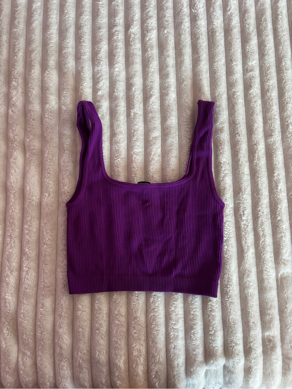 Zara Purple Ribbed Tank Crop Top